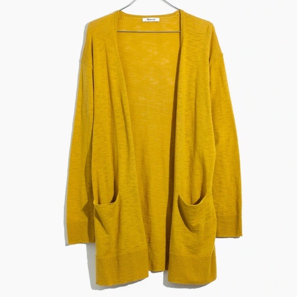 Madewell Sweaters - MADEWELL Ryder Mustard Yellow Knit Cardigan